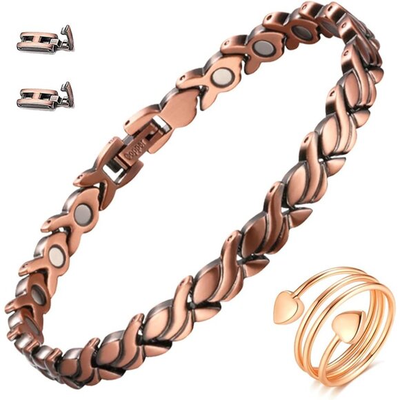 Elegant Adjustable Copper Magnetic Bracelet for Women - Ultra Strength & Style - Picture 1 of 9